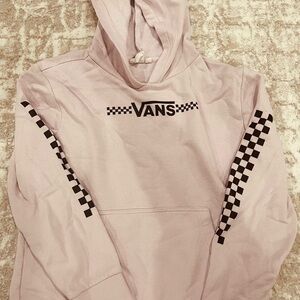 Vans kids Light Pink Hoodie with Checkered Sleeves
